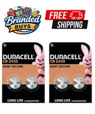 Image of Duracell CR2450 3V Lithium Coin Cell Battery 2450 DL2450 Expiry 2035