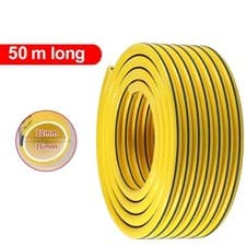 Image of 50m Garden Hose Pipe Heavy Duty Reinforced Anti-kink Outdoor Hosepipe Yellow UK