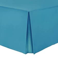 Image of LUXURY PLAIN DYED PLEATED POLY COTTON PLATFORM BASE VALANCE SHEETS ALL SIZES