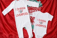 Image of Liverpool FC Baby Sleepsuits, Vests & Bibs. Newborn Baby Gifts . Baby Shower.