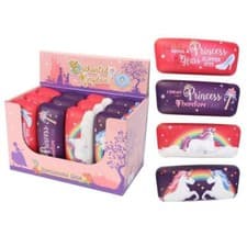Image of Fun Glasses Case - Sunglasses Case - Enchanted Princess and Rainbow Unicorn Desi