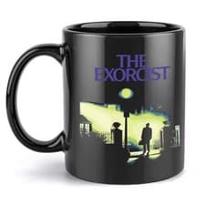 Image of The Exorcist Movie Poster Mug, Shadow Man Silhouette Coffee Cup 11oz 15oz