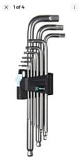 Image of Wera Tools Extra Long Stainless Steel Hex Plus - Ball Allen Keys Set + Holder