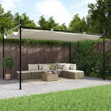 Image of WALPLUS Pergola with Retractable Roof Cream 395x292x230 cm Outdoor Patio Cover