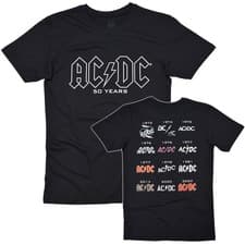 Image of Official AC DC Logo History T Shirt 50Th Anniversary Fifty Years S to XXL New
