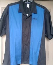 Image of Men's Bowling Shirt SZ XL by PORT AUTHORITY ROCKABILLY BLACK/BLUE NWOT