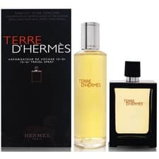 Image of HERMES TERRE D'HERMES TRAVEL SET PURE PARFUM 30ML EDP + REFILL | NEW & SEALED