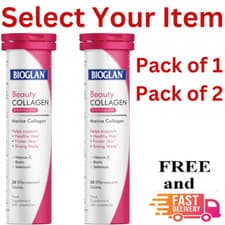 Image of Bioglan Beauty Collagen Supplement Effervescent 20 Tablets per Tube PACK OF 1 &2