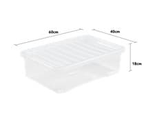 Image of (Pack of 2) Clear Crystal Plastic 4l-110L WHAM Storage Stackable Box with Lid UK