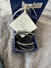 Image of Ladies Jewellery New Swarovski Slake Black Crystal Bracelet With Box