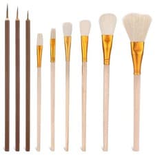 Image of 9 Pack Pottery Glaze Brushes Set for Pottery Acrylic Painting