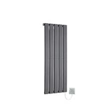 Image of Electric Designer Radiator Anthracite Vertical Thermostatic Flat Panel 850mm(h)