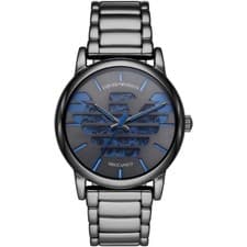 Image of Emporio Armani AR60029 Men’s Meccanico Automatic Skeleton Black Dial Blue Accent