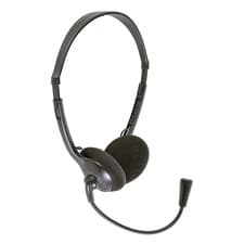 Image of Multimedia Adjustable Headset with Boom Microphone Twin 3.5mm Jacks 1.8m School