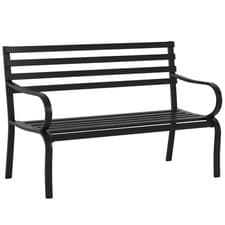 Image of Outsunny 2 Seater Bench Garden Furniture Outdoor Metal Loveseat Seat Patio Chair