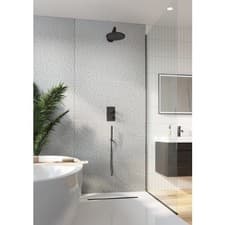 Image of Grey Terrazzo PVC Single Shower Wall Panel 2400x1000mm Waterproof Bathroom Board