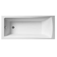 Image of Modern Gloss White Bathroom Straight Bath Single/Double Ended Waste & Panels