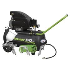 Image of Sealey SAC5020EPK 50L Direct Drive Air Compressor 2hp with 4pc Air Accessory Kit