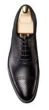 Image of Handmade Dress Brogue Black Leather Lace Up Mens Classic Cap Toe Office Shoes