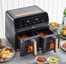 Image of Neo Air Fryer Dual Two Double Drawer Black Copper Glass Window 8.5L (opened box)