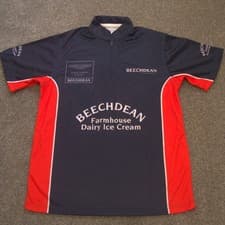 Image of Beechdean Motorsport x Aston Martin Racing Sports Polo Shirt – Navy & Red