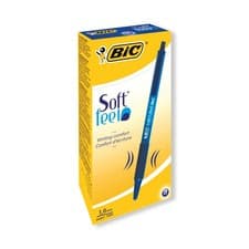 Image of Bic Soft Feel Ballpoint Pens Blue Pack of 12 Medium Point Retractable Pens