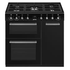 Image of Smeg Concert 90cm Dual Fuel Range Cooker - Black CX93GMBL