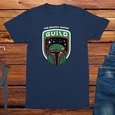 Image of Bounty Hunter Guild Adults Unisex T-Shirt, Mandalorian shirt, Mens clothing, hea