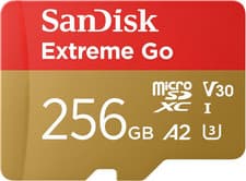 Image of Sandisk Extreme Go Micro SDXC Card + SD Adapter 256GB (For Android Devices, Gami