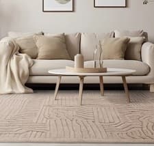 Image of Valley Natural Route Rug Modern Beige Lounge Bedroom Rugs