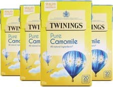 Image of Twinings Pure Camomile Flavoured Tea - 80 BiodegradableTea Bags (Multipack of 4