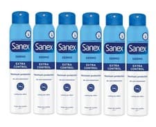 Image of 6 x 200ml Sanex Dermo EXTRA CONTROL Antiperspirant Deodorant body Spray