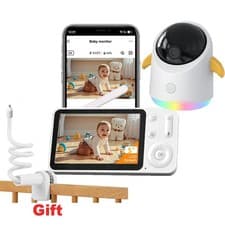 Image of 5 Inch Smart Video Baby Monitor with 3MP Camera App&Monitor Control Night Vision