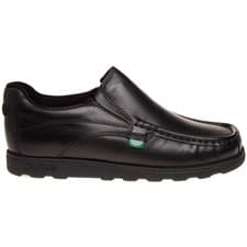 Image of Kickers Boys Fragma Slip School Shoes Black