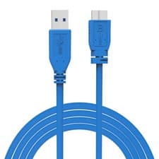 Image of USB 3.0 Type A Male to Micro B Male Data Cable Lead - Super Fast Speed - Blue