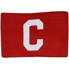 Image of Adult Captains Armband - RED - Football Rugby Sports Arm Bands Big C