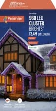 Image of Premier 960 LED Cluster Indoor/Outdoor Multi-Action Christmas Tree Light RAINBOW