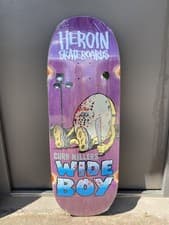 Image of Heroin Skateboard Deck. Curb Killer Wide Boy 10.75". Free Grip & Next Day Ship