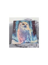 Image of Snowy Owl Cushion Cover, Soft Polyester Fabric 45cm x 45cm. Zip Closure