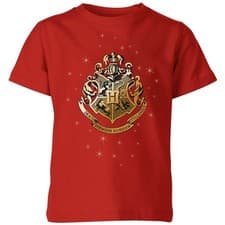 Image of Harry Potter Star Hogwarts Gold Crest Kids' T-Shirt - Red