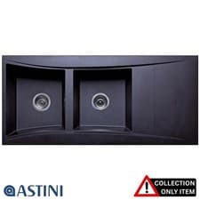 Image of Astini Xeron 2.0 Bowl Black SMC Synthetic Reversible Kitchen Sink & Waste