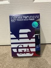 Image of Armani Exchange Soft Touch Eco Fiber Boxer Trunks 3 Pack - Large