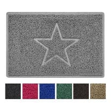 Image of STAR Embossed Shape Doormat Dirt-Trapper Washable Barrier Indoor Outdoor Use
