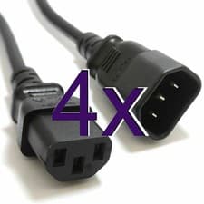 Image of [4 pack] Power Extension Cable IEC Male to Female UPS Lead 0.5m [001715]