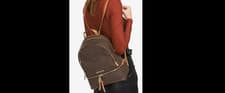 Image of NWT Michael Kors Rhea Medium MK Signature Backpack in brown sales
