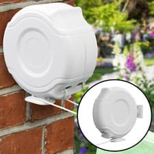 Image of RETRACTABLE WASHING LINE WALL MOUNTED CLOTHES DRYER AIRER SINGLE DUAL EXTENDABLE