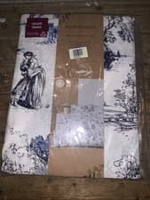 Image of Aphorism Double Duvet Set - Blue & White Toile De Jouy - 100% Cotton Percale