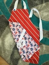 Image of Handmade Childrens Full Bib Apron - Double Sided - Sailing Boat Themed