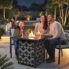 Image of Square Propane Gas Fire Pit Table,12 KW Firepit Outdoor Patio Heater