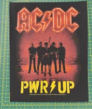 Image of AC/DC Pwr Up Band Large Size Printed Sew On Back Patch Officially Licensed